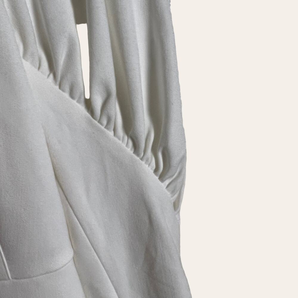 Tibi Florence White Long Puff Sleeve Mini Dress Size 2 - Picture 10 of 13